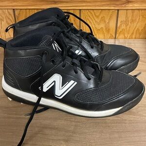New Balance Black cleats with White Label
